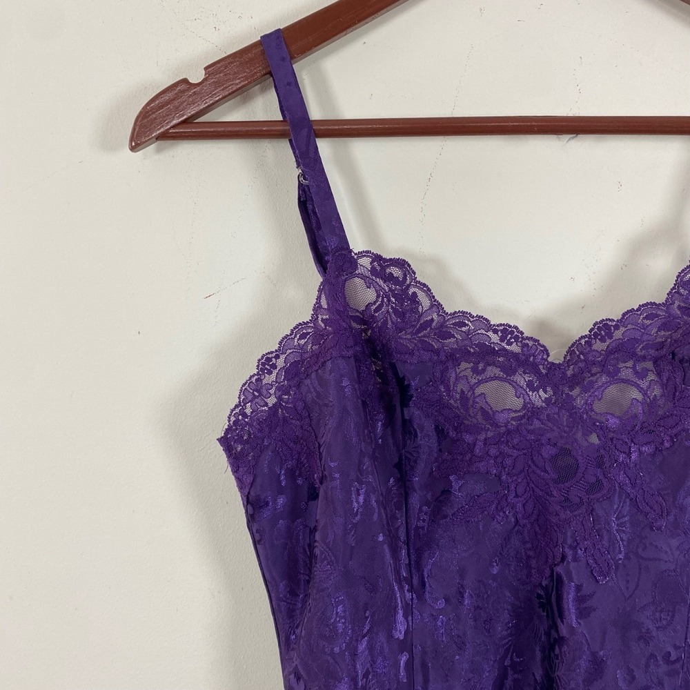Vintage Gold Label Victoria Secret Slip Dress Purple XS Lace Feminine Floral - Picture 4 of 7